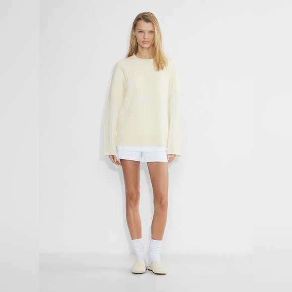 NWT - The Group By Babaton Frank Merino Wool Sweater - Size M - Whisper White - Picture 2 of 7